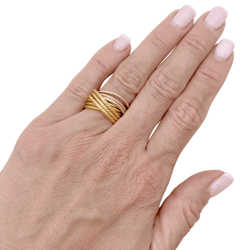 Bague 49 Bague multi-jonc trois ors. 58 Facettes 34691