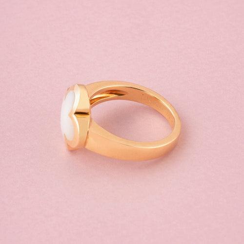 Bague 59 Van Cleef & Arpels - Bague Pure Alhambra en or jaune 18k et nacre blanche 58 Facettes