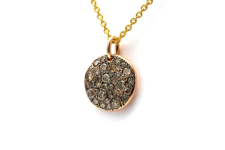 Pendentif Pomellato - Pendentif contemporain en or rose 18k serti de diamants cognac 58 Facettes DEP-BLAN
