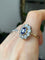 Bague 57.5 Bague Pompadour ancienne en or jaune 18k saphir et diamants 58 Facettes