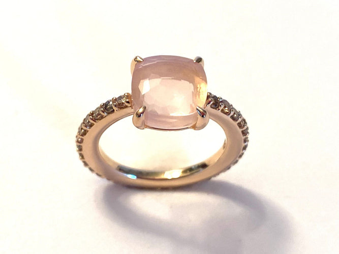 Bague 53 POMELLATO - Bague bébé en or rose et diamants 58 Facettes