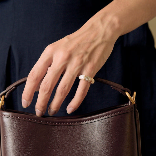 Bague 43 VAN CLEEF & ARPELS - Bague philippines or jaune corail blanc et diamants 58 Facettes