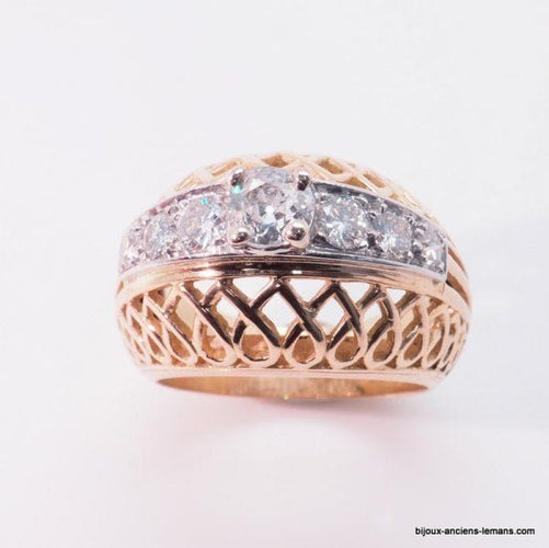 Bague 54 Bague en Or rose, diamants 58 Facettes 3599