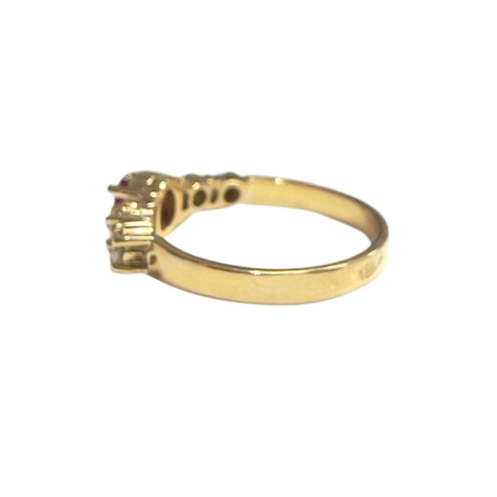 Bague design contemporain en or, diamants, rubis