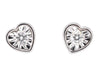 Boucles d'oreilles Boucles d'oreilles en or blanc avec un diamant taille brillant en forme de coeur 58 Facettes 2096