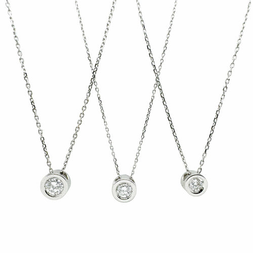 Collier Collier Solitaire or blanc diamant 58 Facettes