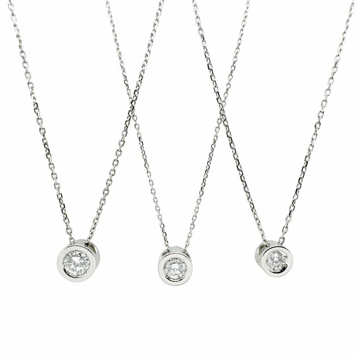 Collier Collier Solitaire or blanc diamant 58 Facettes