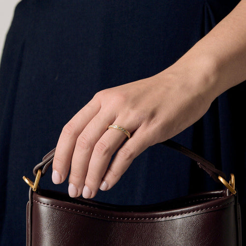 Bague 58,5 Alliance américaine en or jaune et diamants 58 Facettes TOU1500X2