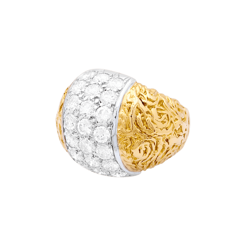 Bague 51 Bague deux tons d'or et diamants. 58 Facettes 34693
