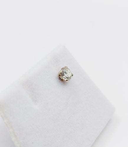 Puce d'oreille SEULE vintage or blanc et diamant de 0.38 carat 58 Facettes A06242