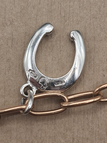 Bracelet Dodo Pomellato - Bracelet gourmette Fortuna avec charm en or rose et or blanc pavé de diamants 58 Facettes