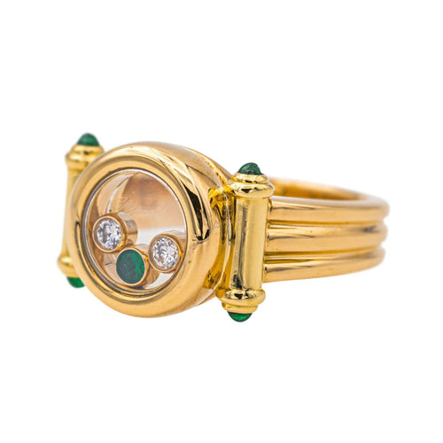 Bague 52 Chopard Bague  Happy Diamonds  Or jaune Diamant, Emeraude 58 Facettes 4322637RV