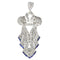 Pendentif Le Diamant Déco : Pendentif en platine avec diamants et saphirs taille européenne ancienne 58 Facettes 18276-0099
