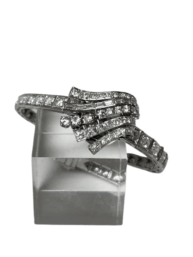 Montre Bracelet montre platine, or gris et diamants 58 Facettes 258945