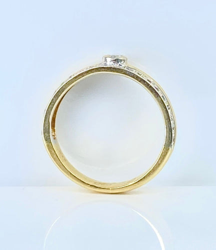 Bague 54 Bague solitaire / alliance or et diamants 58 Facettes AB637