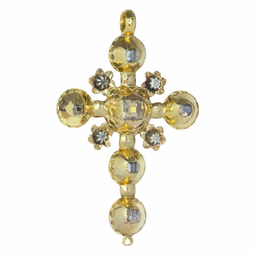 Pendentif Grandeur baroque des années 1680 : un pendentif en forme de croix en diamant 58 Facettes 22276-0136