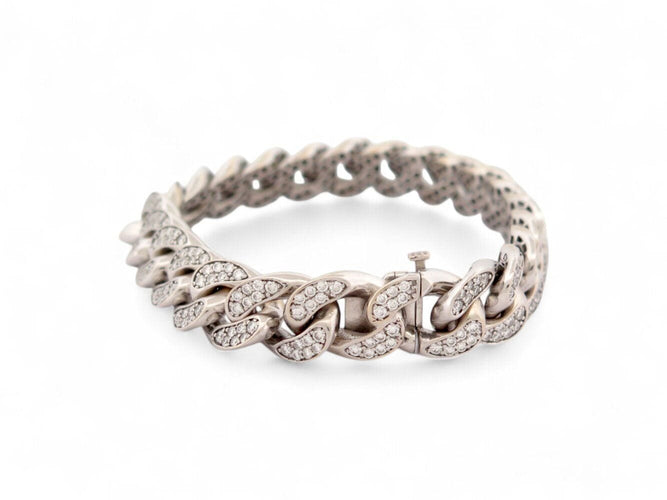 Bracelet bracelet EDOUARD NAHUM gourmette diamants 3.12ct en or blanc 18k 58 Facettes 269762