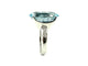 Bague 57 STERN. Bague or blanc 18K, aigue-marine et diamants 58 Facettes