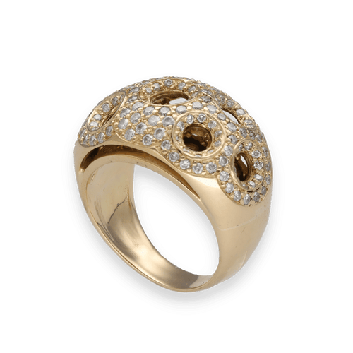 Bague 58 Bague Jonc Or Jaune 18k – Diamants Brillants Noirs et Blancs – 1.50 ct – Taille 58 58 Facettes FB10899