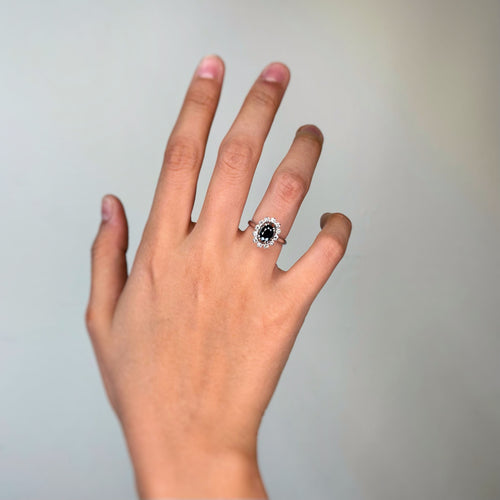 Bague 50 Bague - Or blanc, Saphir & Diamants 58 Facettes 250332R