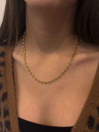 Collier Chaîne maille grain de café en or jaune 18 carats 58 Facettes