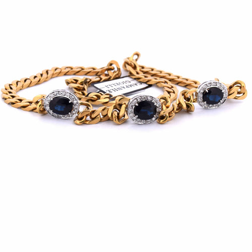 Collier Années 1960 - Collier en or 18 carats - Saphirs et diamants 58 Facettes