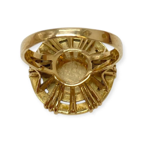 Bague 62 Chevalière d'Amour en or jaune, diamants et rubis "plus qu’hier moins que demain" 58 Facettes 330079805