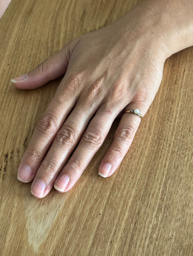 Bague 51 Bague ancienne or rose, perle, diamants 58 Facettes