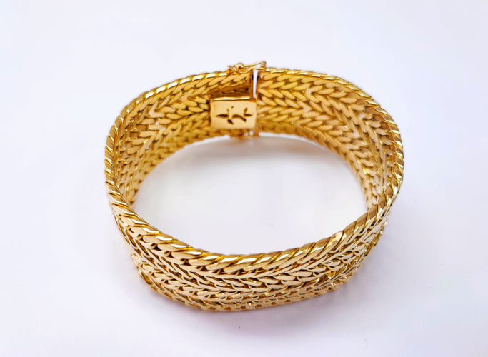 Bracelet Bracelet manchette or jaune 58 Facettes Brac.manch-1644