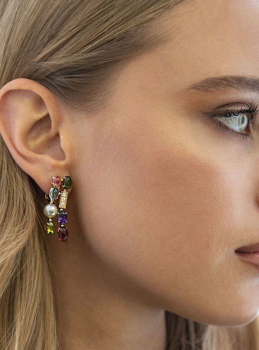 Boucles d'oreilles BULGARI - Boucles d'oreilles Allegra en or jaune, pierres de couleur et diamants 58 Facettes