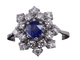 Bague 53 Bague ronde Saphir Bleu Royal et Diamants en or blanc 58 Facettes BA-533