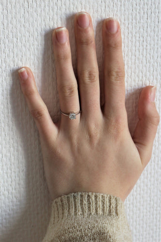 Bague Solitaire Sur Or Blanc 0.53 ct