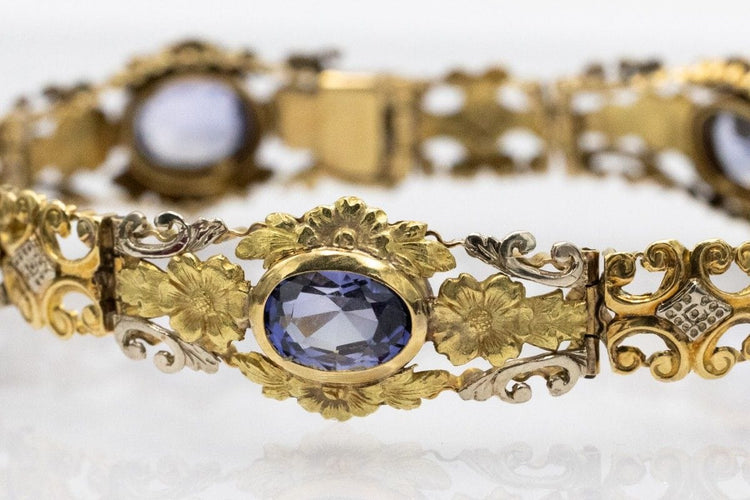Bracelet Bracelet ancien avec saphirs en or 18 carats 58 Facettes 11733