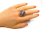 Bague 56 Bague bandeau cocktail Or blanc Rubis Diamants 58 Facettes AB 291