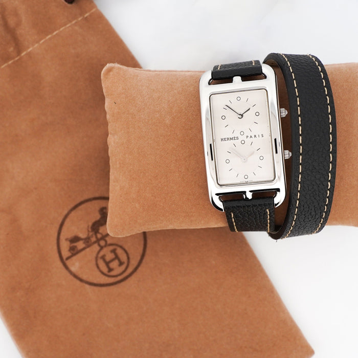 Montre Hermès Cape Cod Dual time - Silver dial - GM 58 Facettes