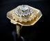 Bague 59 Bague en or blanc et jaune sertie de 1,80 carats de diamants 58 Facettes