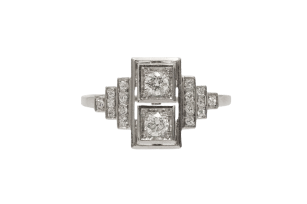 Bague 59 Bague vintage Art Déco en platine sertie de diamants taille brillant ancien 58 Facettes 11327