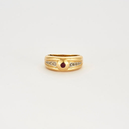 Bague 53.5 Bague or jaune rubis diamants 58 Facettes LP636