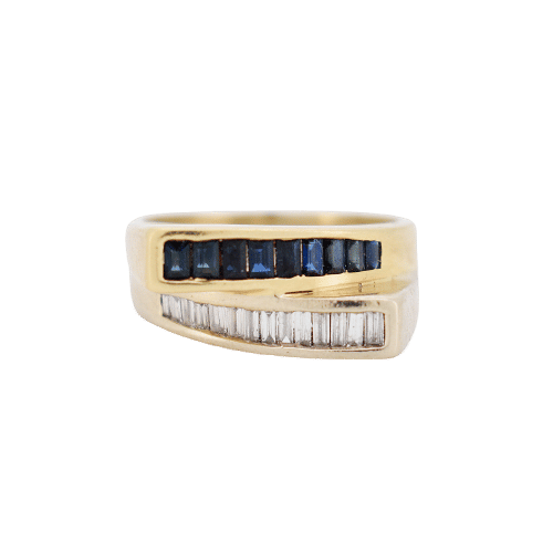 Bague 52 Bague Or Blanc et Jaune Saphirs et Diamants 58 Facettes 39