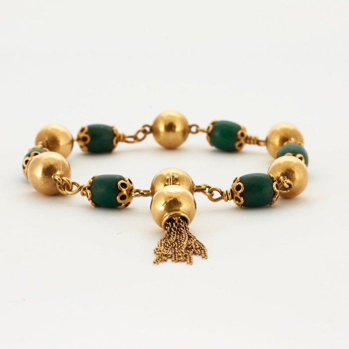 Bracelet Bracelet vintage jade or jaune 58 Facettes