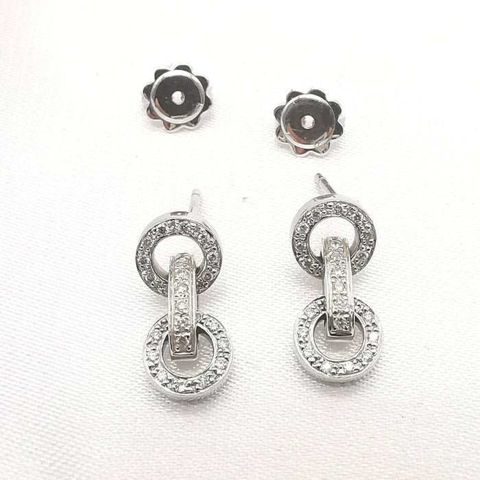 Boucles d'oreilles Boucles d'oreilles or blanc diamants 58 Facettes