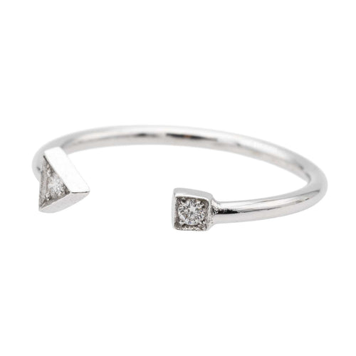 Bague 54 Bague Toi et Moi Or blanc Diamant 58 Facettes 579286RV