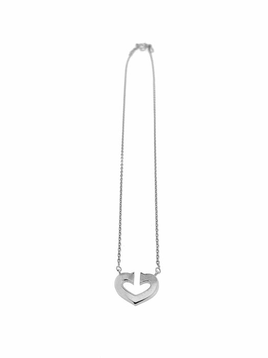 Collier CARTIER - C Collection Collier cœur en or blanc 58 Facettes