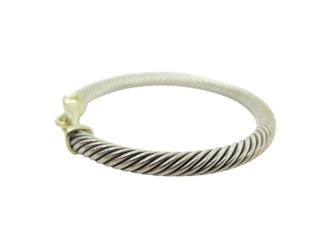 Bracelet bracelet DAVID YURMAN buckle classic cable 5mm en argent 925 or jaune 14k 58 Facettes 267212