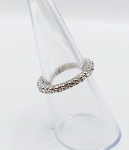 Bague 49.5 Alliance américaine or blanc et diamants 58 Facettes A05317