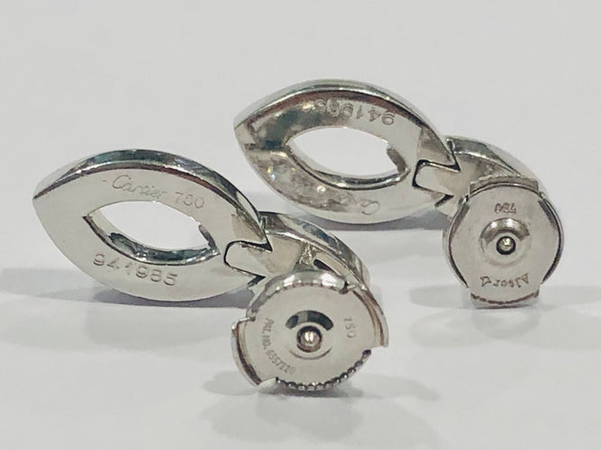 Boucles d'oreilles Cartier Diadea or blanc et diamants