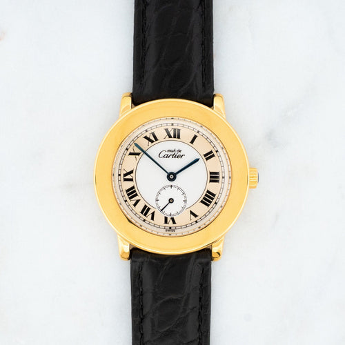 CARTIER - Montre Must Ronde - Ivory roman dial - LM 58 Facettes