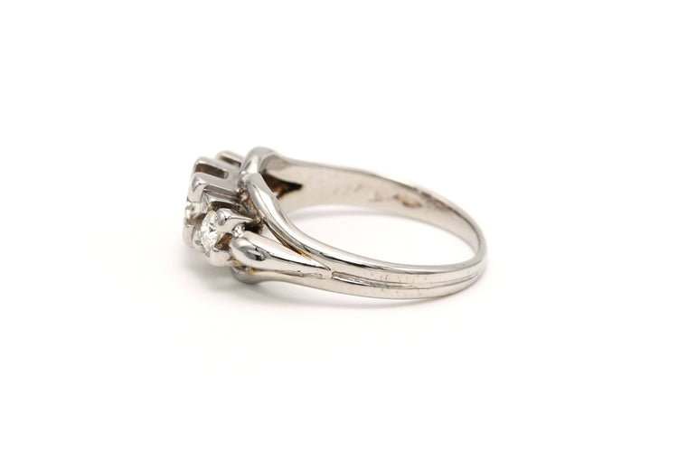 Bague 53 Bague Art Déco en or blanc sertie de diamants "old cut" 58 Facettes 20428