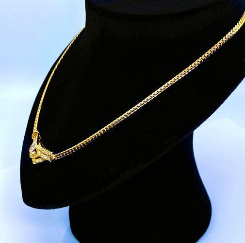 Collier Collier en or jaune 18 carats avec motif central en diamant 58 Facettes AB233