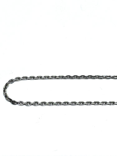 Collier Chaîne maille forçat en or blanc 18 carats 58 Facettes